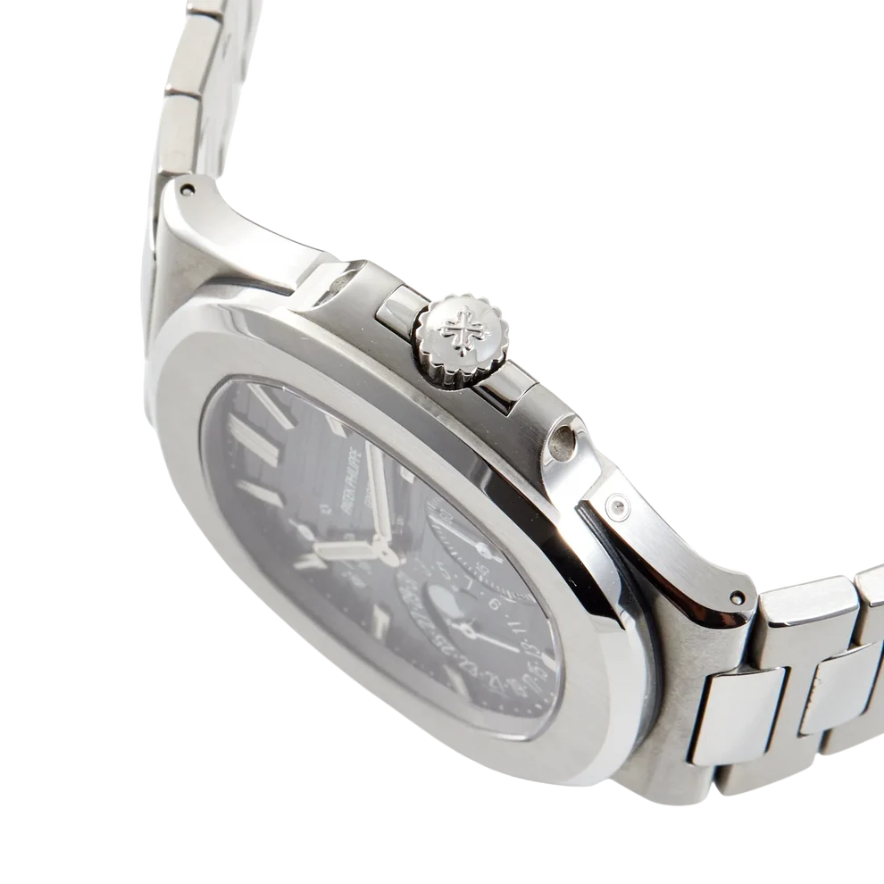 Nautilus 40mm 5712/1A-001 Moon Phase Power Reserve Stainless Steel Blue Dial