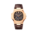 Nautilus 40mm 5712R-001 Moon Phase Power Reserve Rose Gold Brown Dial Leather Strap