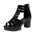 Women’s Alviera Peep-Toe Platform Block Heel Sandals – Soft Sole Roman Style Versatile Chic Sandals