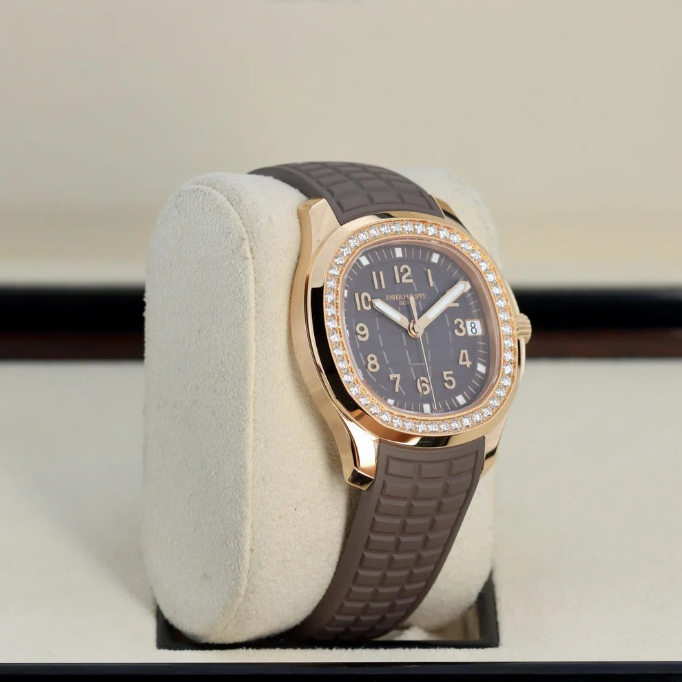 Aquanaut Luce 39mm 5268/200R-010 Rose Gold Taupe Brown Dial Diamond Bezel