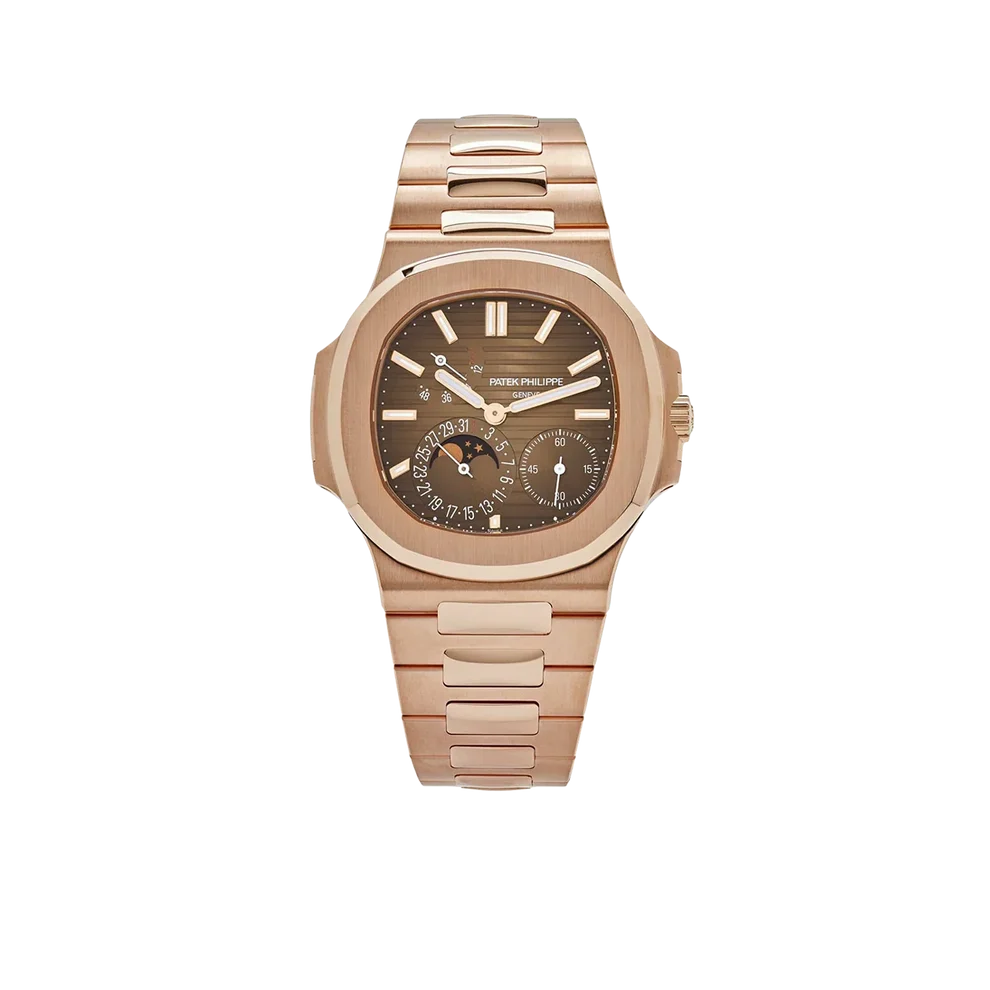 Nautilus 40mm 5712/1R-001 Moon Phase Power Reserve Rose Gold Brown Dial