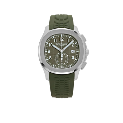 Aquanaut 42mm 5968G-010 Chronograph White Gold Khaki Green Dial