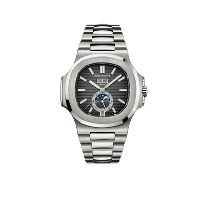 Nautilus 40mm 5726/1A-001 Annual Calendar Moon Phases Stainless Steel Gray Dial