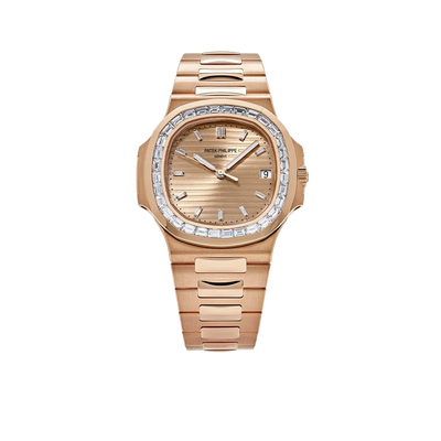 Nautilus 40mm 5723/1R-001 Rose Gold Rose-Gilt Dial Baguette Diamond Bezel