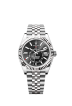 Sky-Dweller, 42mm, Oystersteel and 18k White Gold, Black, Jubilee