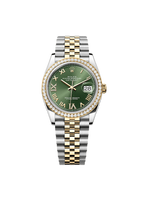 Datejust 36 Oyster, 36 mm, Oystersteel, yellow gold and diamonds
