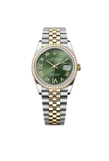 Datejust 36 Oyster, 36 mm, Oystersteel, yellow gold and diamonds
