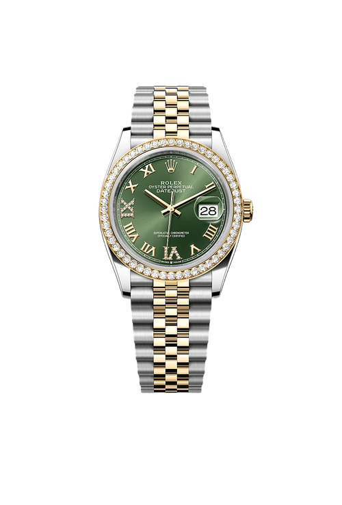 Datejust 36 Oyster, 36 mm, Oystersteel, yellow gold and diamonds