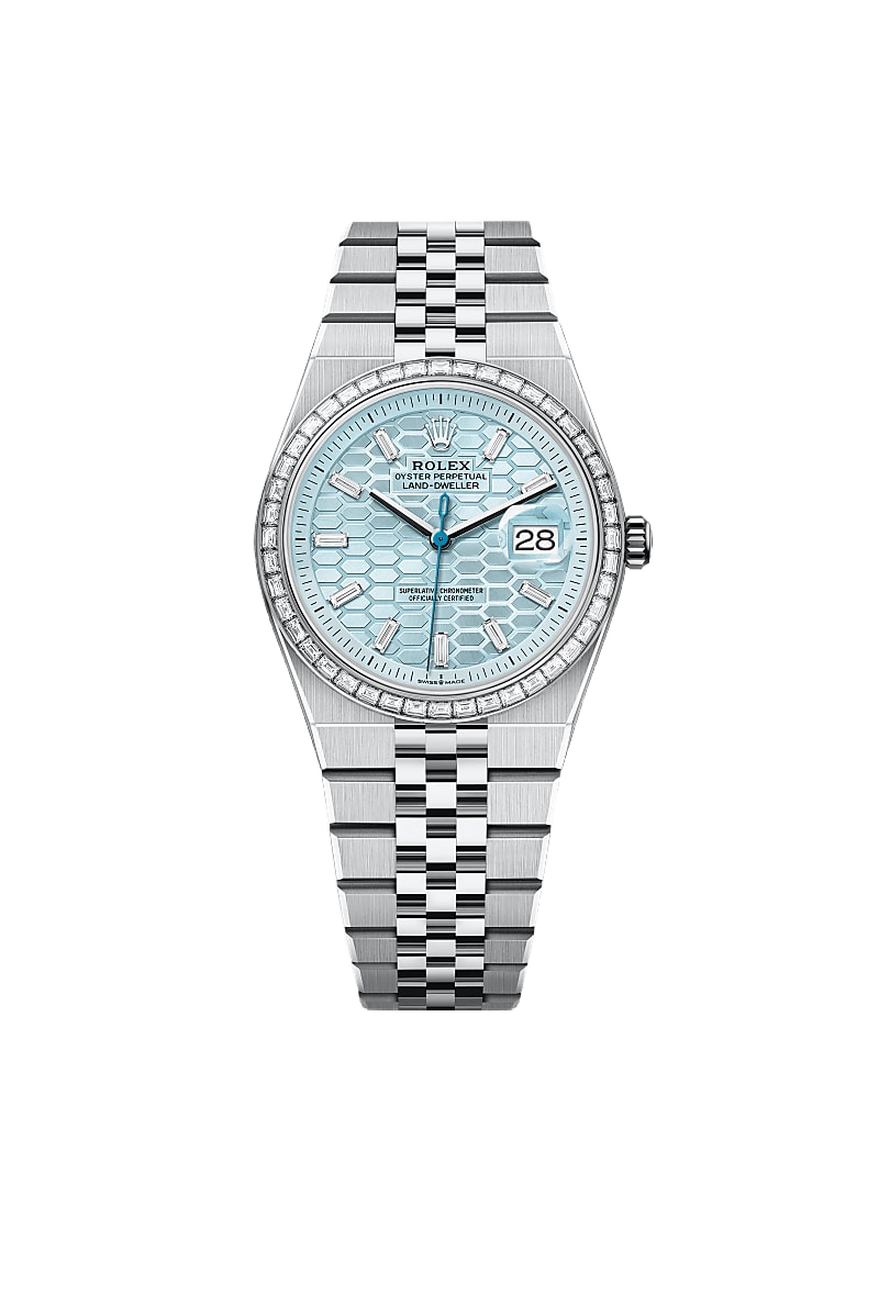 Land-Dweller 36 Oyster, 36 mm, platinum and diamonds