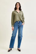 Women's High Waist Straight Leg Jeans