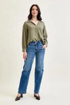 Women's High Waist Straight Leg Jeans