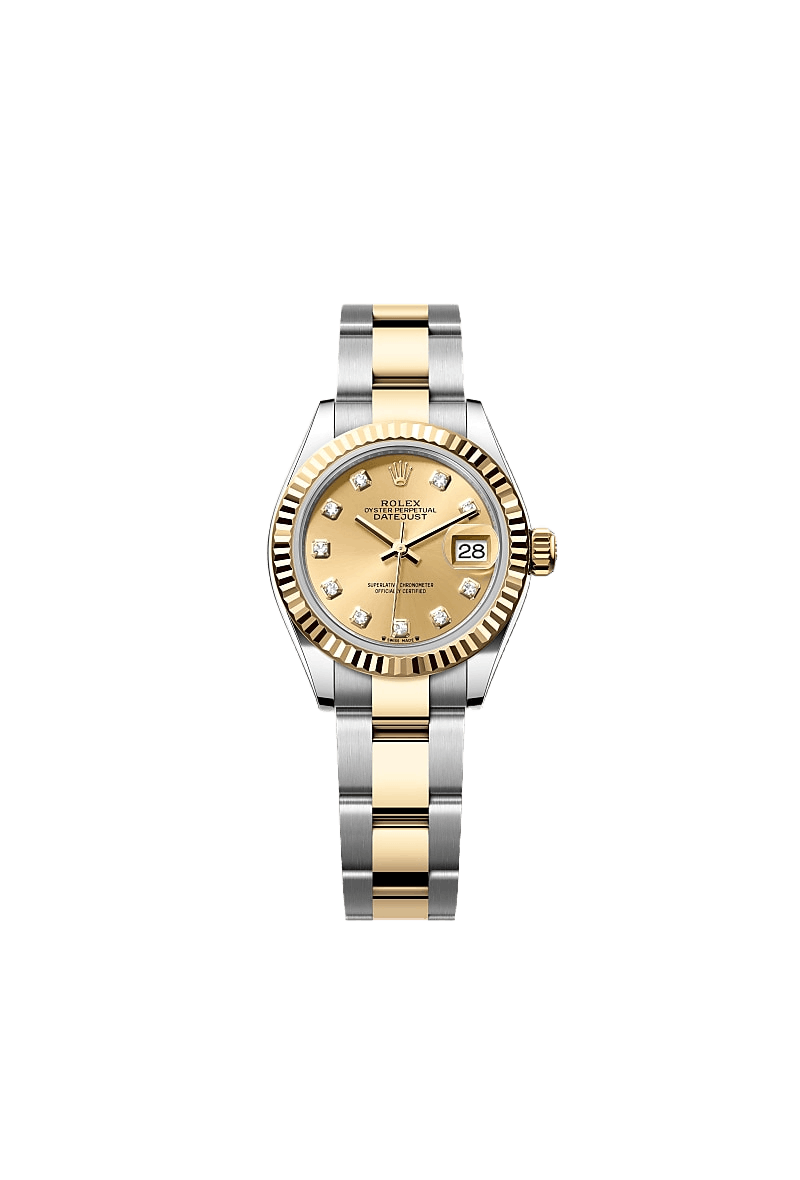 Lady-Datejust Oyster, 28 mm, Oystersteel and yellow gold