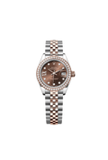 Lady-Datejust Oyster, 28 mm, Oystersteel, Everose gold and diamonds