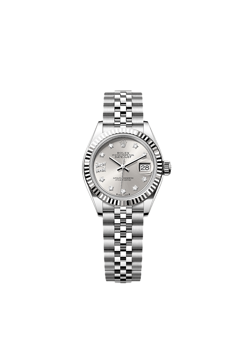 Lady-Datejust Oyster, 28 mm, Oystersteel and white gold