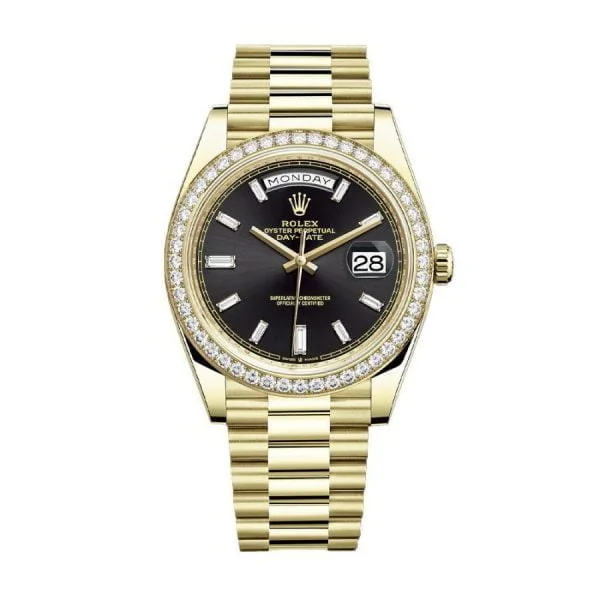 Day-Date 40 Yellow Gold Diamond Bezel – President Bracelet