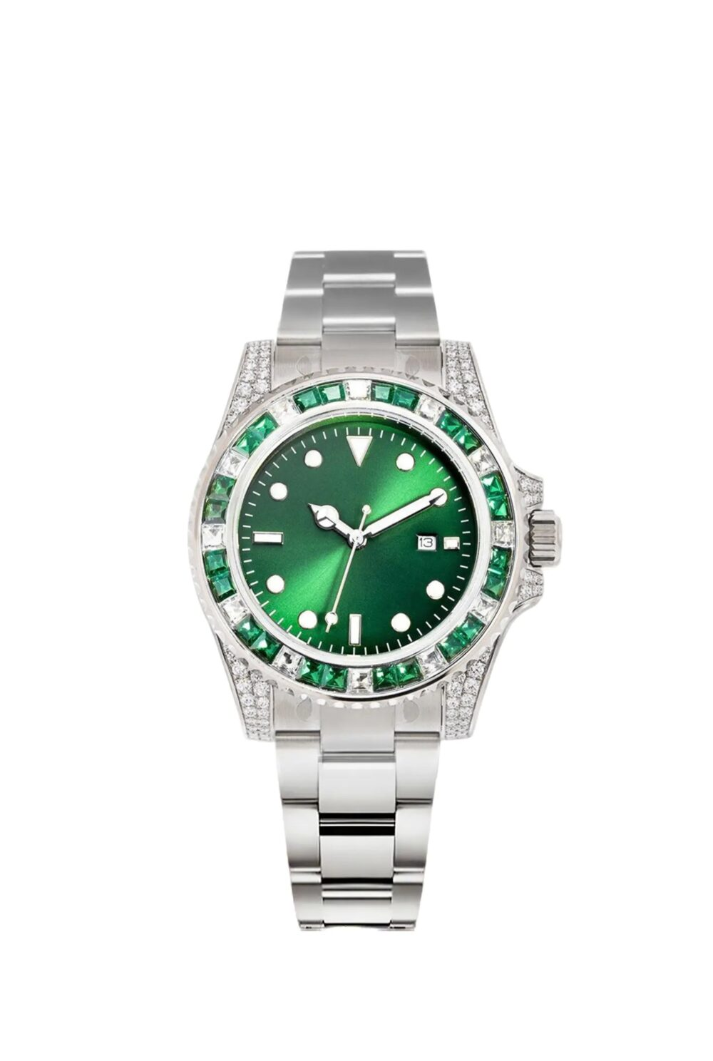 Submariner Date, 18K White Gold Diamonds Emerald