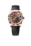 Sky-Dweller 18K Rose Gold, Chocolate Index Dial, Oysterflex Bracelet, 42 mm