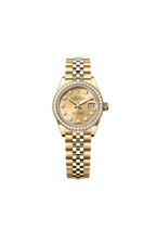 Lady-Datejust Oyster, 28 mm, yellow gold and diamond