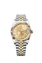 Sky-Dweller, 42mm, Oystersteel and 18k Yellow Gold, Champagne, Jubilee