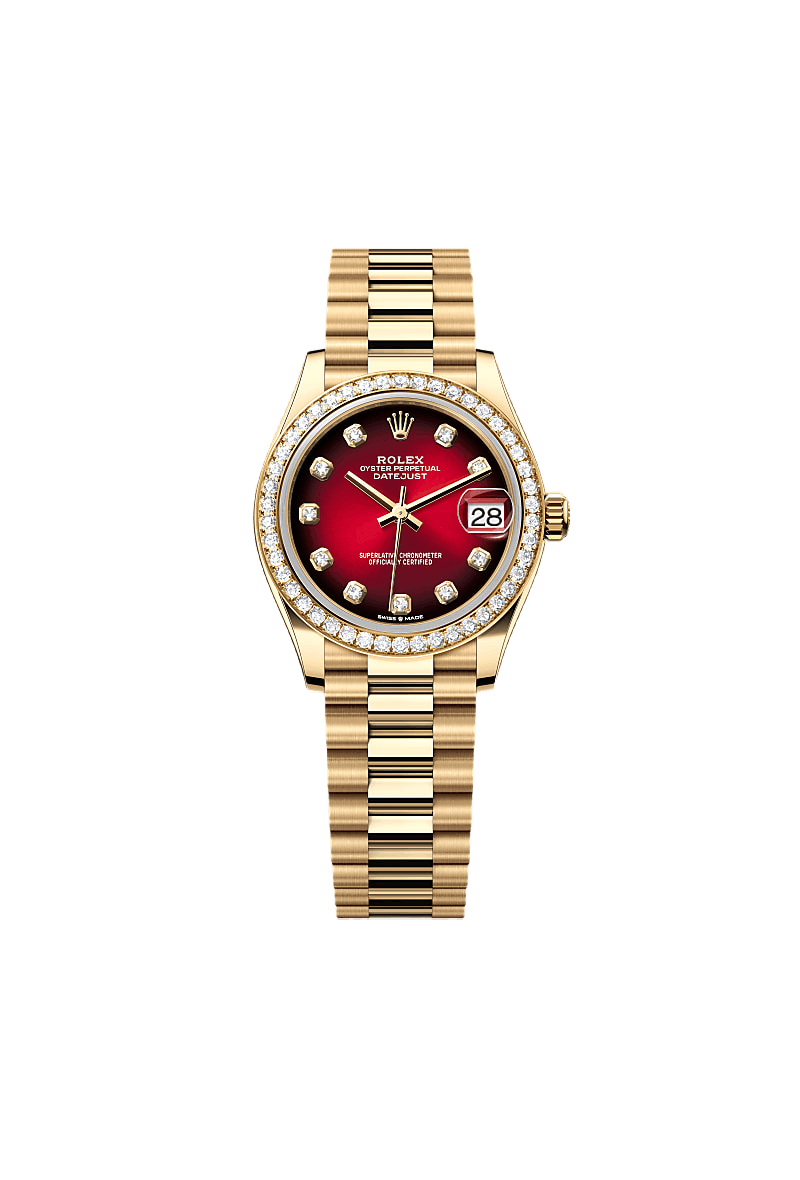 Datejust 31 Oyster, 31 mm, yellow gold and diamonds