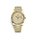 Day-Date Yellow Gold Pavé Dial Fluted Bezel