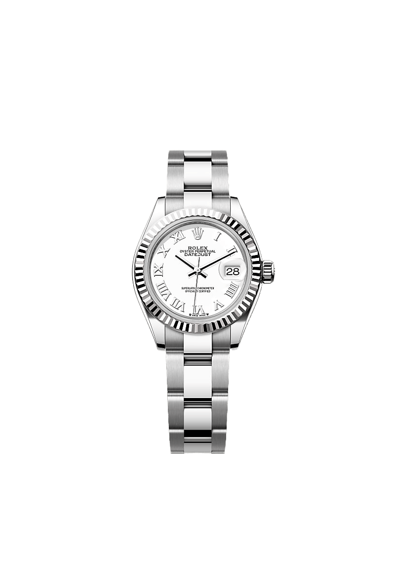 Lady-Datejust Oyster, 28 mm, Oystersteel and white gold