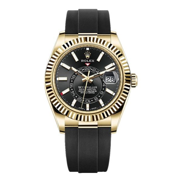 Sky-Dweller Oysterflex, 18K Yellow Gold, Black Index Dial 42 mm