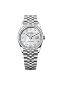 Datejust 36 Oyster, 36 mm, Oystersteel, white gold and diamonds
