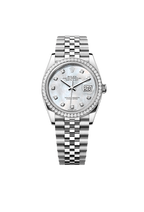 Datejust 36 Oyster, 36 mm, Oystersteel, white gold and diamonds