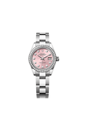 Lady-Datejust Oyster, 28 mm, Oystersteel, white gold and diamonds