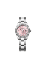 Lady-Datejust Oyster, 28 mm, Oystersteel, white gold and diamonds