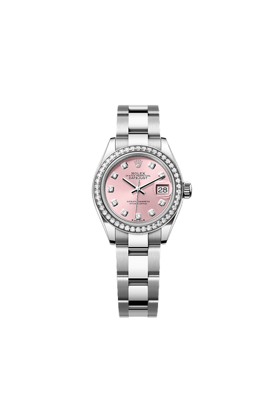 Lady-Datejust Oyster, 28 mm, Oystersteel, white gold and diamonds