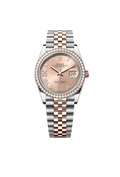 Datejust 36 Oyster, 36 mm, Oystersteel, Everose gold and diamonds