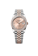Datejust 36 Oyster, 36 mm, Oystersteel, Everose gold and diamonds
