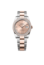 Datejust 36 Oyster, 36 mm, Oystersteel, Everose gold and diamonds