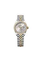 Lady-Datejust Oyster, 28 mm, Oystersteel, yellow gold and diamonds
