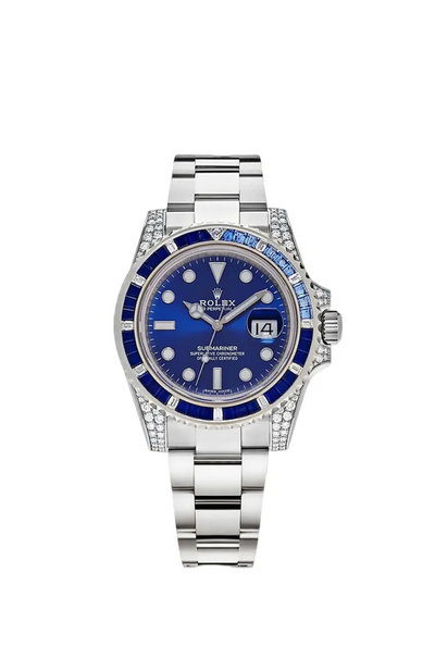 Submariner Date 18K White Gold Diamonds Sapphires 40MM