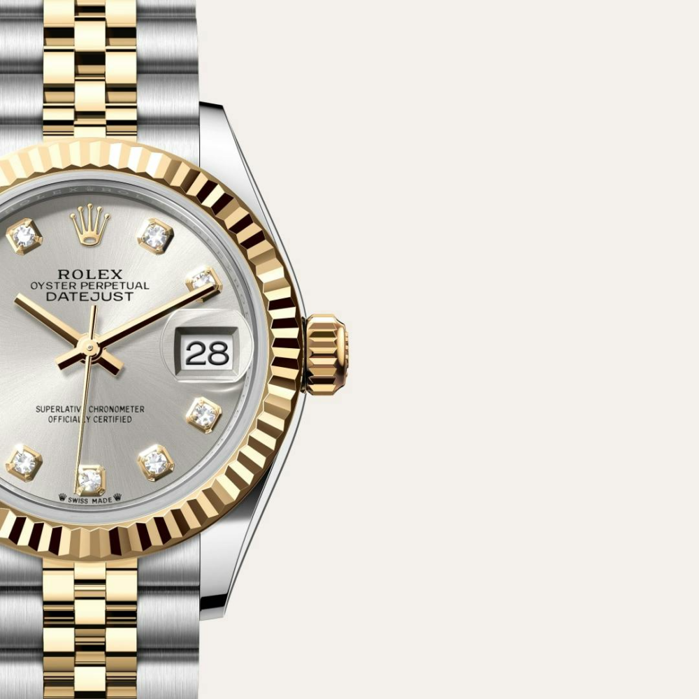 Lady-Datejust Oyster, 28 mm, Oystersteel and yellow gold