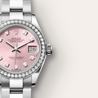 Lady-Datejust Oyster, 28 mm, Oystersteel, white gold and diamonds