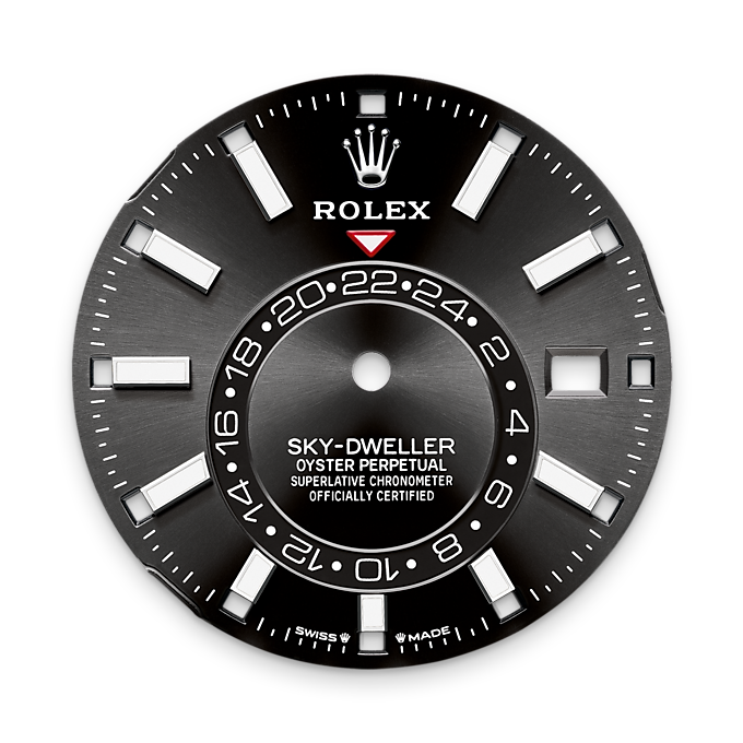 Sky-Dweller, 42mm, Oystersteel and 18k White Gold, Black, Jubilee