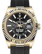Sky-Dweller Oysterflex, 18K Yellow Gold, Black Index Dial 42 mm