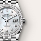 Datejust 36 Oyster, 36 mm, Oystersteel, white gold and diamonds