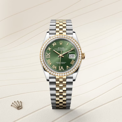 Datejust 36 Oyster, 36 mm, Oystersteel, yellow gold and diamonds