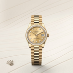 Datejust 31 Oyster, 31 mm, yellow gold and diamonds