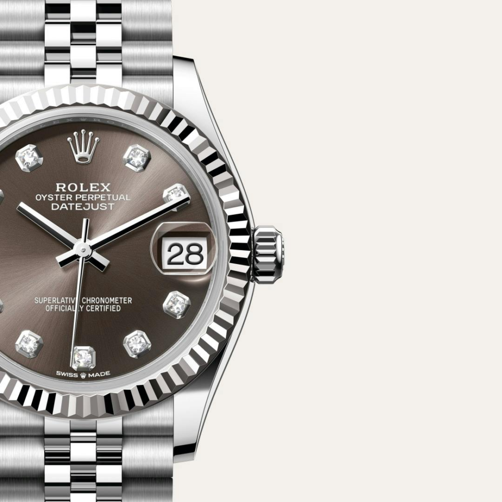 Datejust 31 Oyster, 31 mm, Oystersteel and white gold