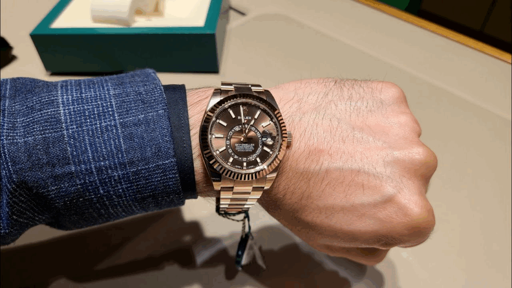Sky – Dweller 42mm 18ct Everose Gold Chocolate Face