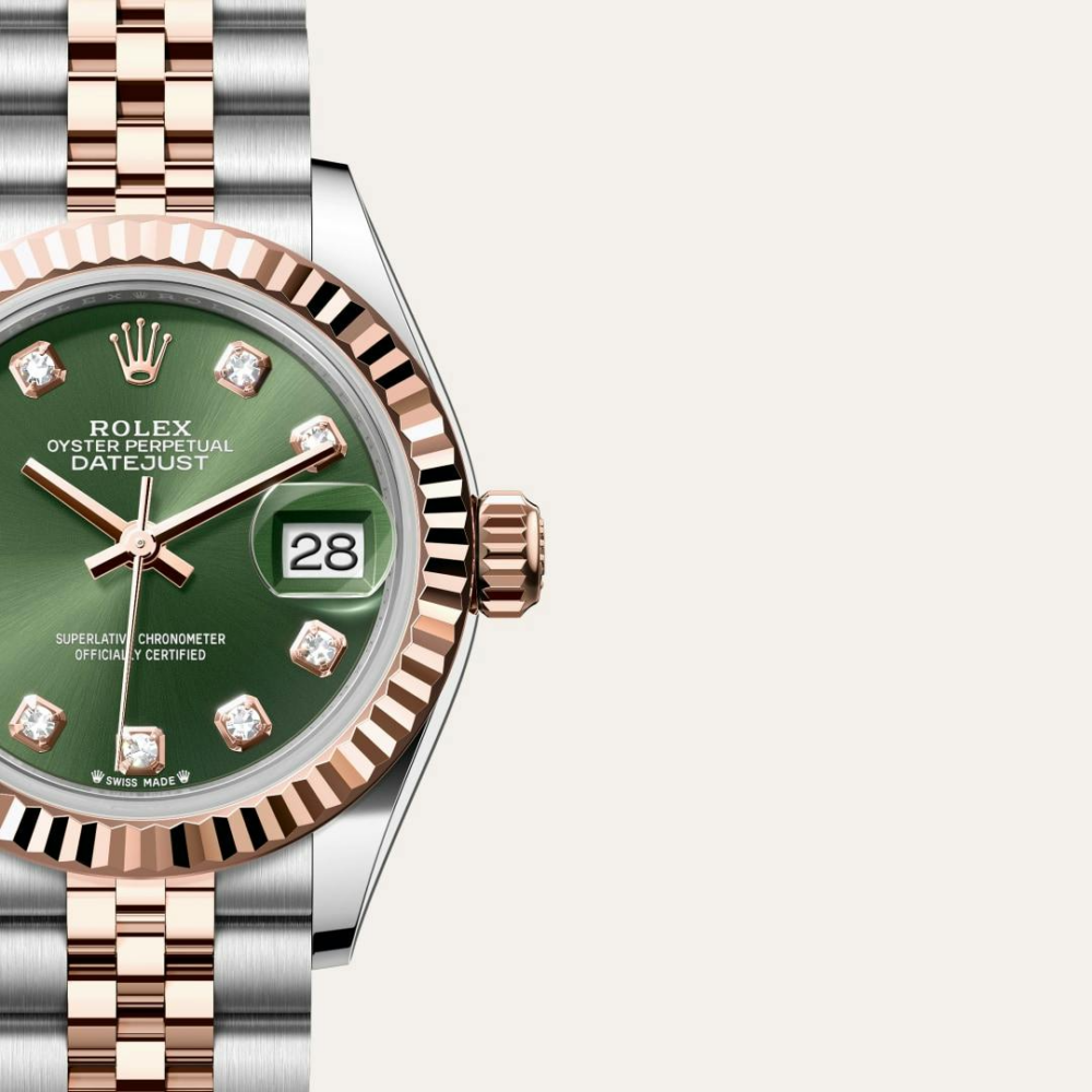 Lady-Datejust Oyster, 28 mm, Oystersteel and Everose gold
