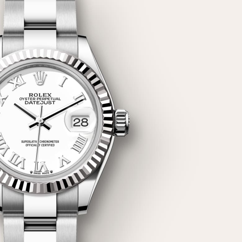 Lady-Datejust Oyster, 28 mm, Oystersteel and white gold