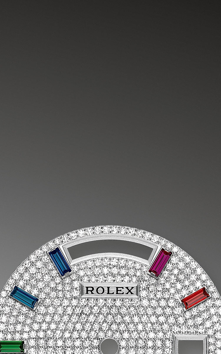 Day-Date 40 “Rainbow Diamond Pavé Dial” in White Gold