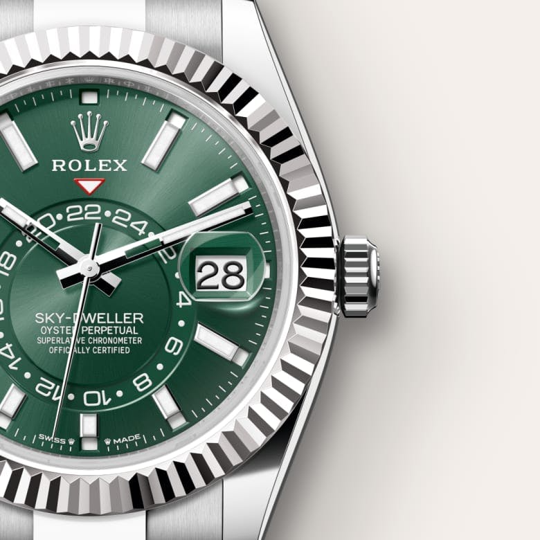 Sky-Dweller Stainless Steel, Green Index Dial, 42 mm
